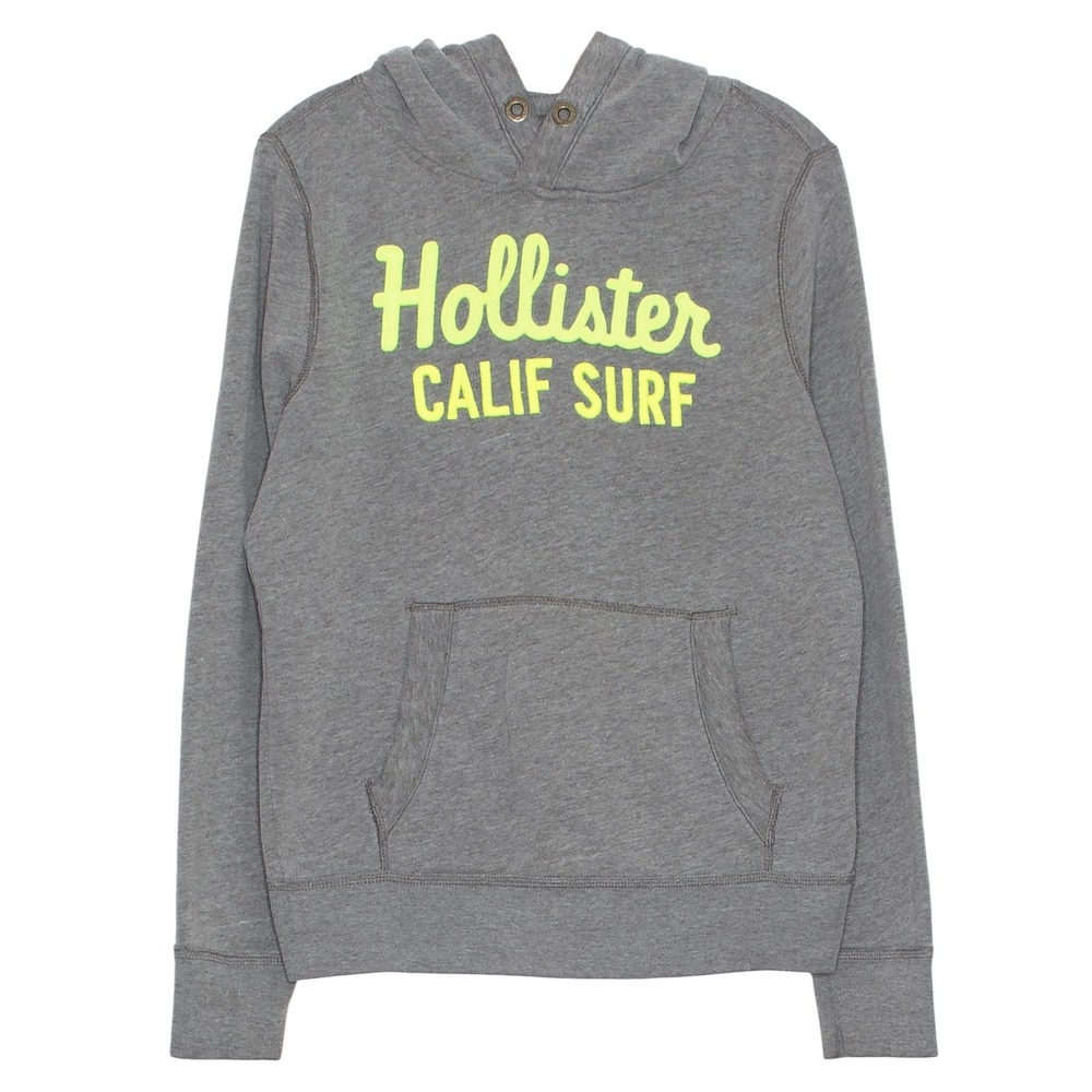 Hollister Graphic Pullover Hoodie Gray‎ Y2K California Surf Spell Out Coastal M